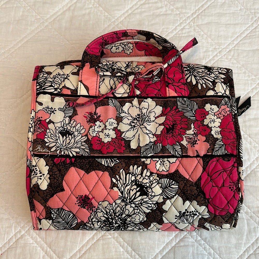 Vera Bradley Hanging Travel Toiletries Bag 🩷🤎 Mocha Rouge